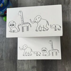 White Animal Print Stool